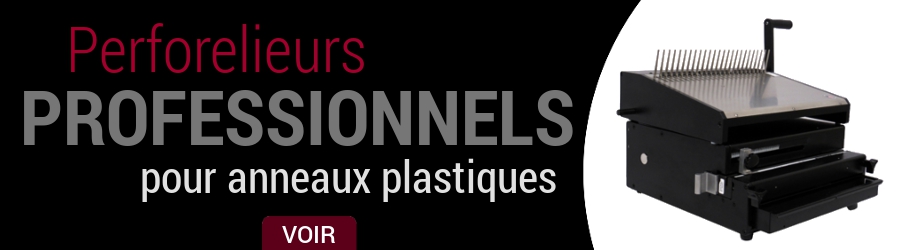 Relieuses et perforateurs pour anneaux plastiques